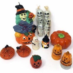 Vintage Halloween candles LOT OF 11 witch skulls pumpkins